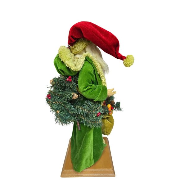 Vintage Santa Claus Ditz Designs Woodsy and Rustic Green Coat & Red Hat - Picture 12 of 16